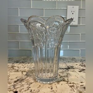 Vintage Crystal Clear Glass Vase